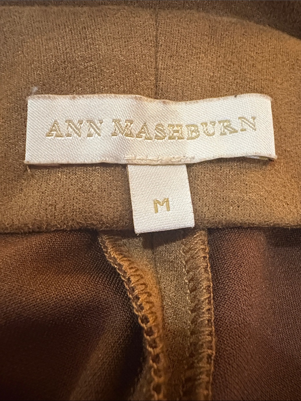 Ann Mashburn Stretch Vegan/Faux Suede Pants. Size M